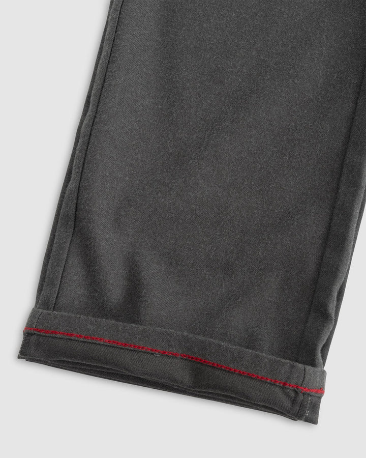 Johnnie-O London Brushed Twill Flannel Pant: Charcoal