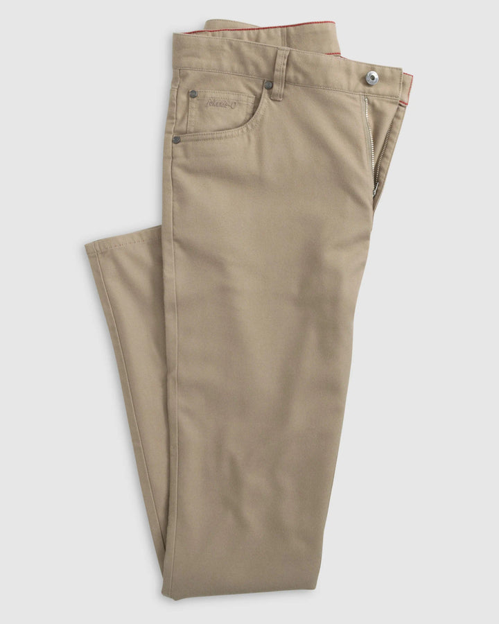 Johnnie-O London Brushed Twill Flannel Pant: Khaki
