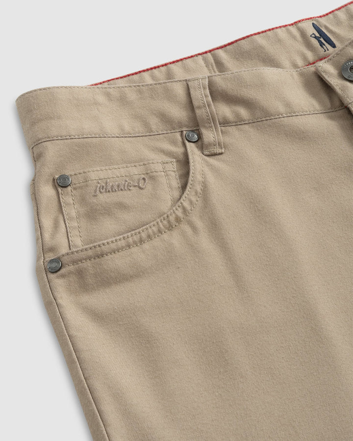 Johnnie-O London Brushed Twill Flannel Pant: Khaki
