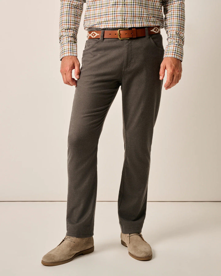 Johnnie-O London Brushed Twill Flannel Pant: Charcoal