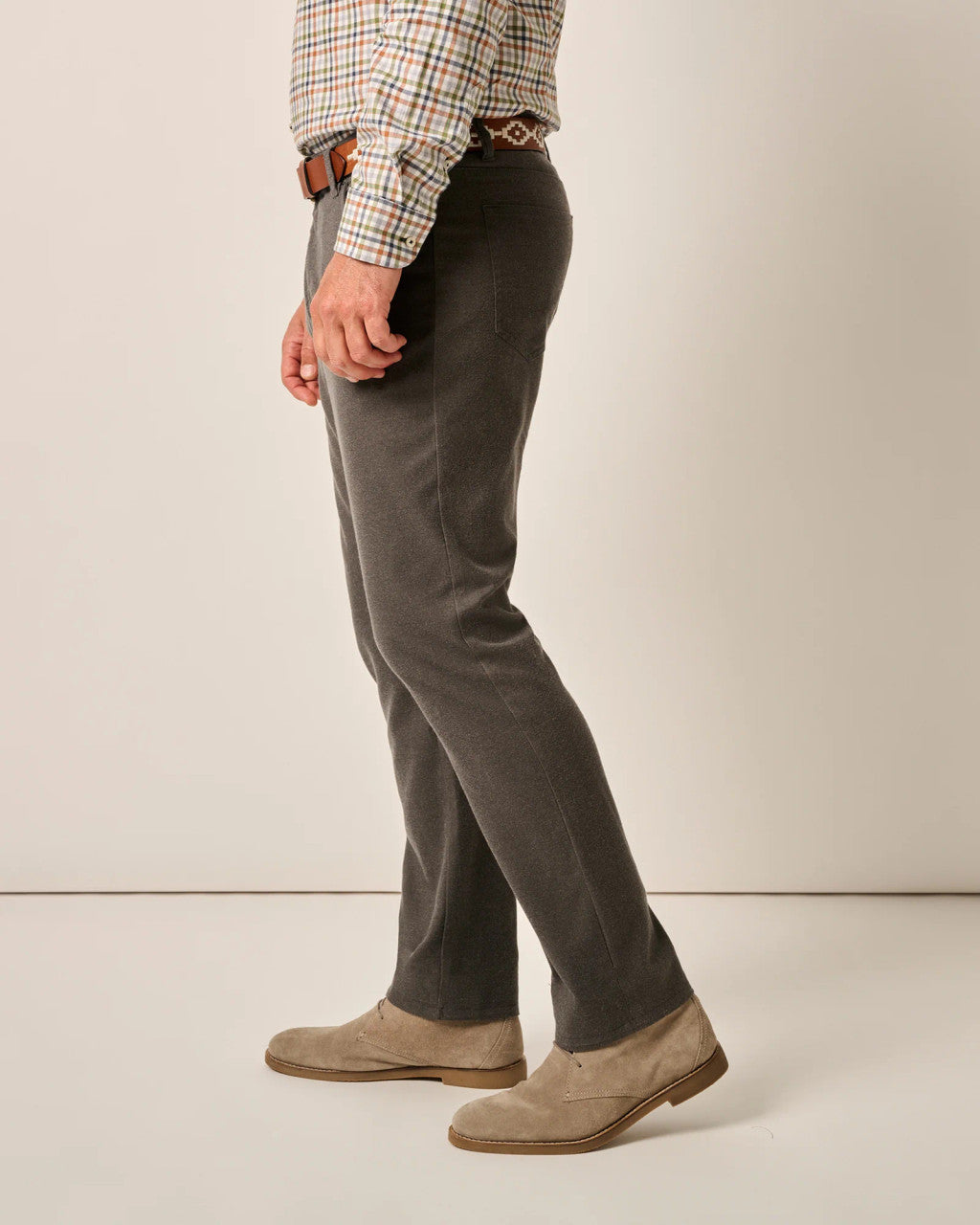 Johnnie-O London Brushed Twill Flannel Pant: Charcoal