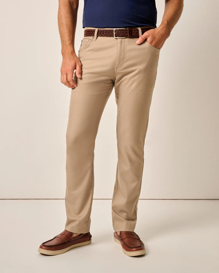 Johnnie-O London Brushed Twill Flannel Pant: Khaki