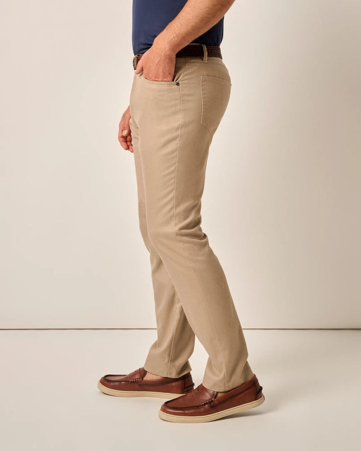 Johnnie-O London Brushed Twill Flannel Pant: Khaki