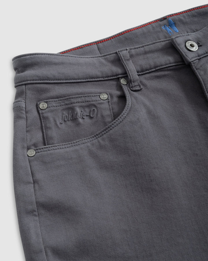 Johnnie-O Newport 5-Pocket Cotton Pant: Charcoal