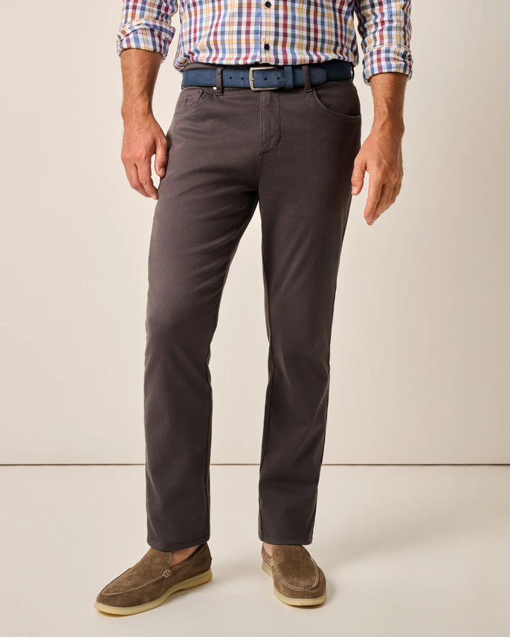 Johnnie-O Newport 5-Pocket Cotton Pant: Charcoal