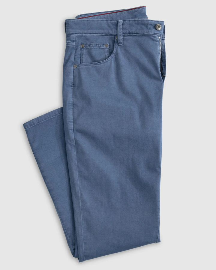 Johnnie-O Carmel Sateen 5-Pocket Pant: Blue Horizon