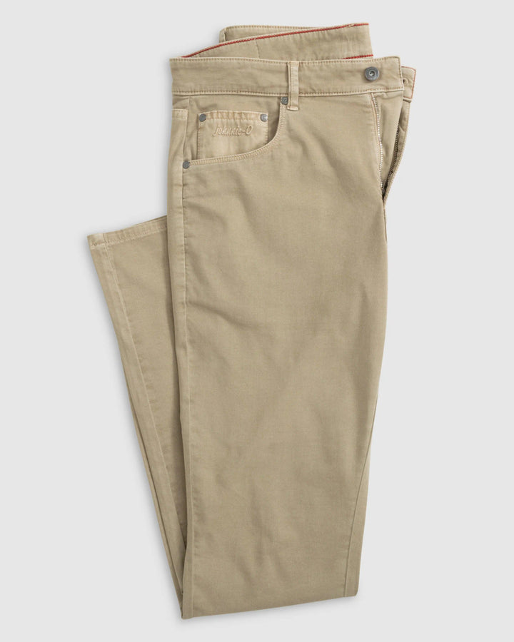 Johnnie-O Carmel Sateen 5-Pocket Pant: Khaki
