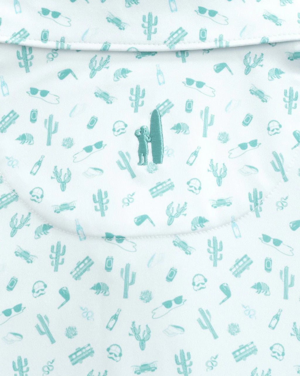 Johnnie-O West Texas Printed Featherweight Performance Polo: Green Grass