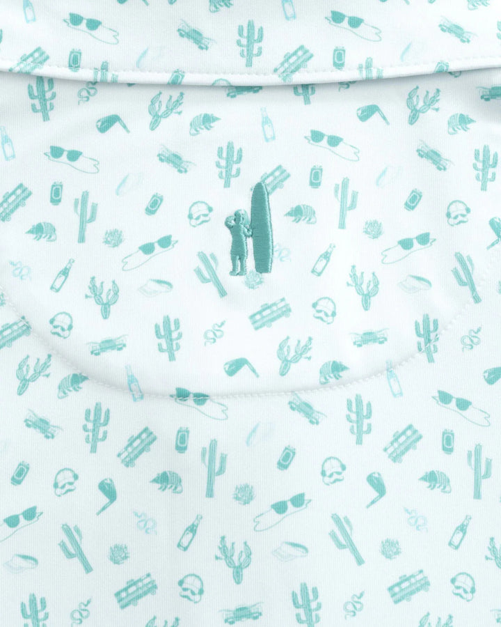 Johnnie-O West Texas Printed Featherweight Performance Polo: Green Grass
