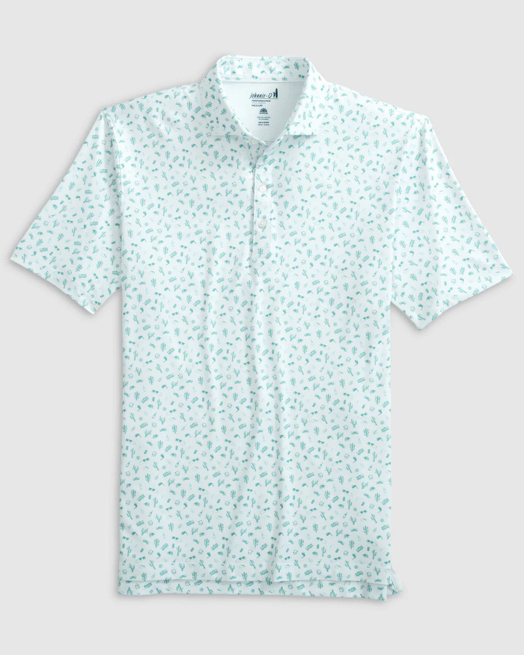 Johnnie-O West Texas Printed Featherweight Performance Polo: Green Grass