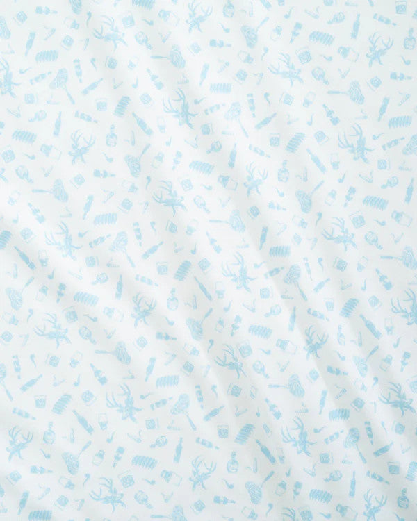 Johnnie-O Stag Night Printed Featherweight Performance Polo: Permafrost
