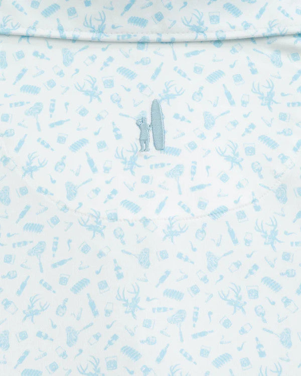 Johnnie-O Stag Night Printed Featherweight Performance Polo: Permafrost