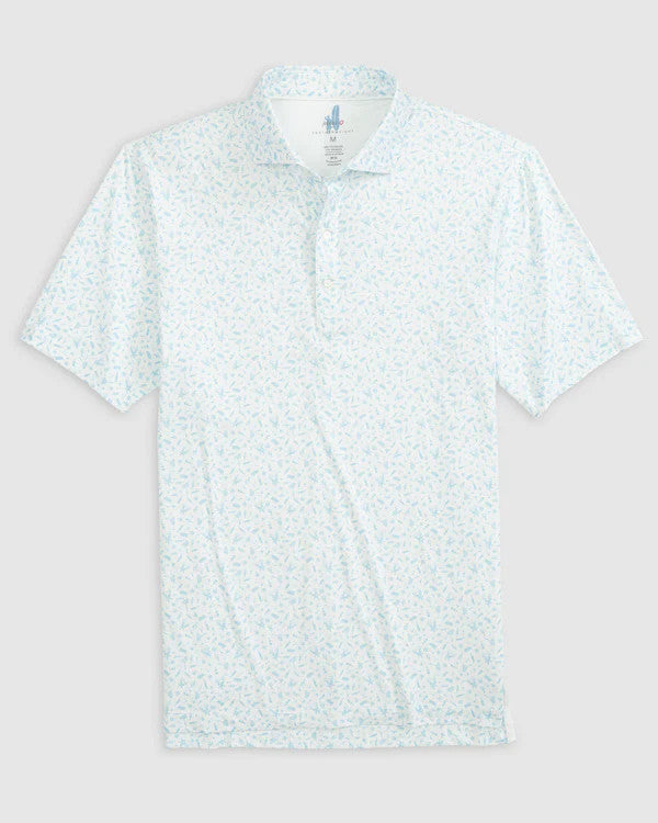 Johnnie-O Stag Night Printed Featherweight Performance Polo: Permafrost