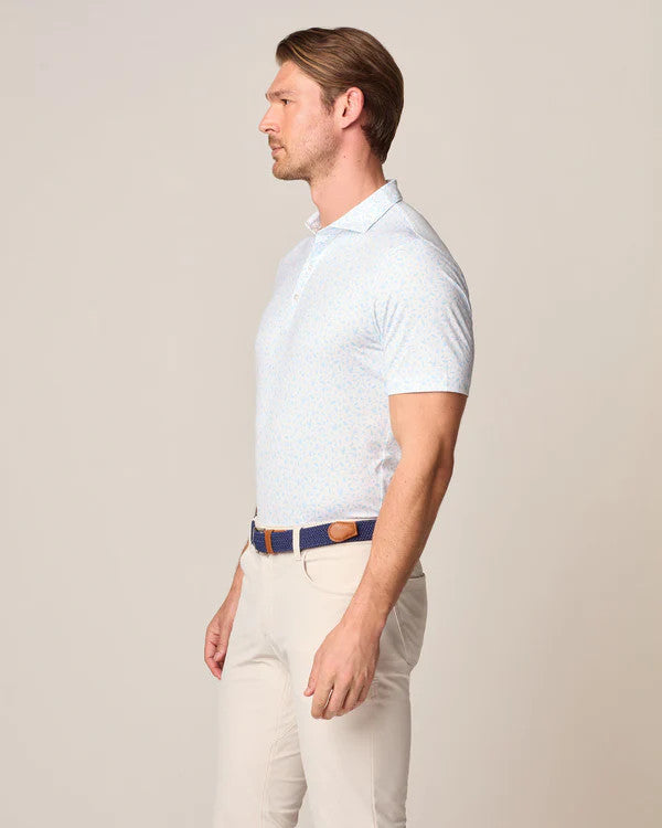 Johnnie-O Stag Night Printed Featherweight Performance Polo: Permafrost
