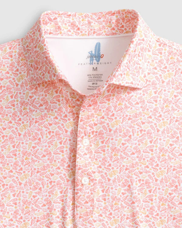 Johnnie-O Tequila Sunrise Printed Featherweight Performance Polo: Paloma