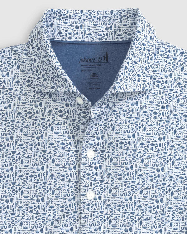 Johnnie-O Lynny Printed Jersey Performance Polo: Lake