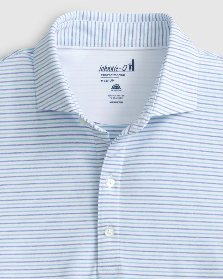 Johnnie-O Vik Striped Jersey Performance Polo: Permafrost
