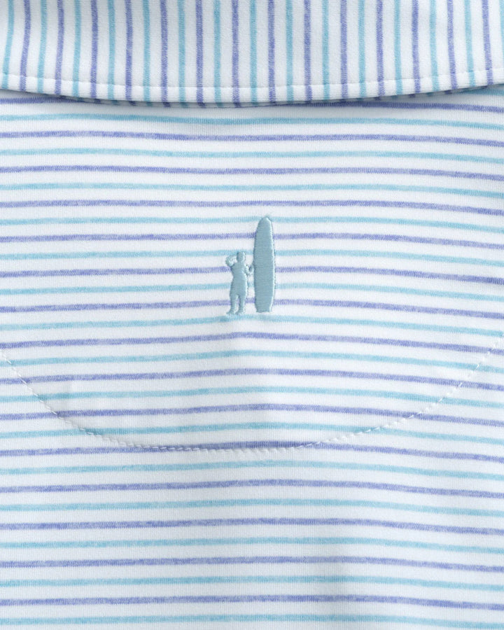 Johnnie-O Vik Striped Jersey Performance Polo: Permafrost