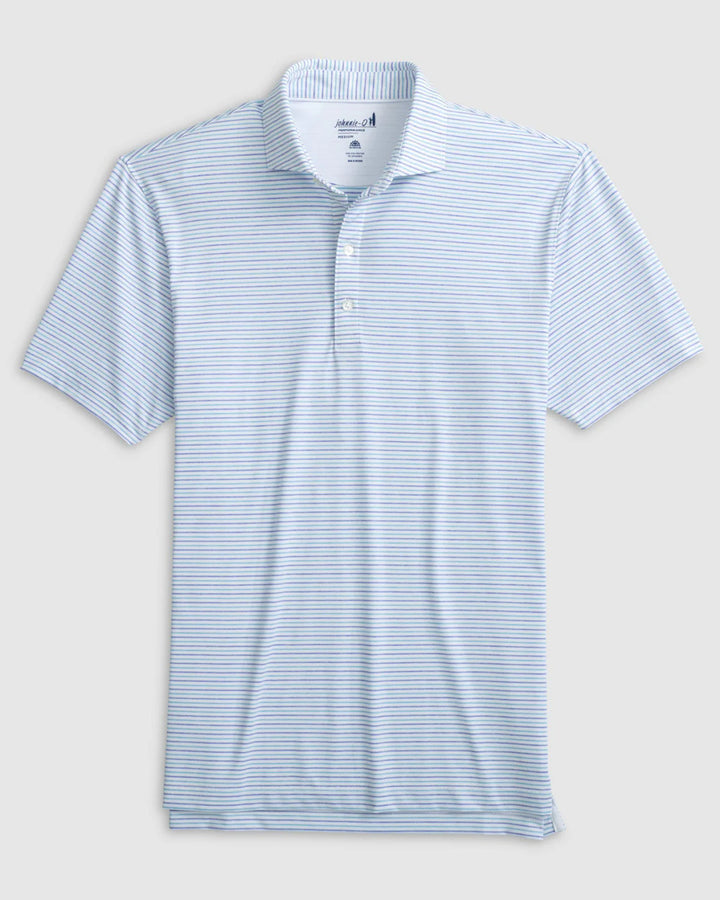Johnnie-O Vik Striped Jersey Performance Polo: Permafrost