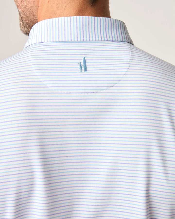 Johnnie-O Vik Striped Jersey Performance Polo: Permafrost