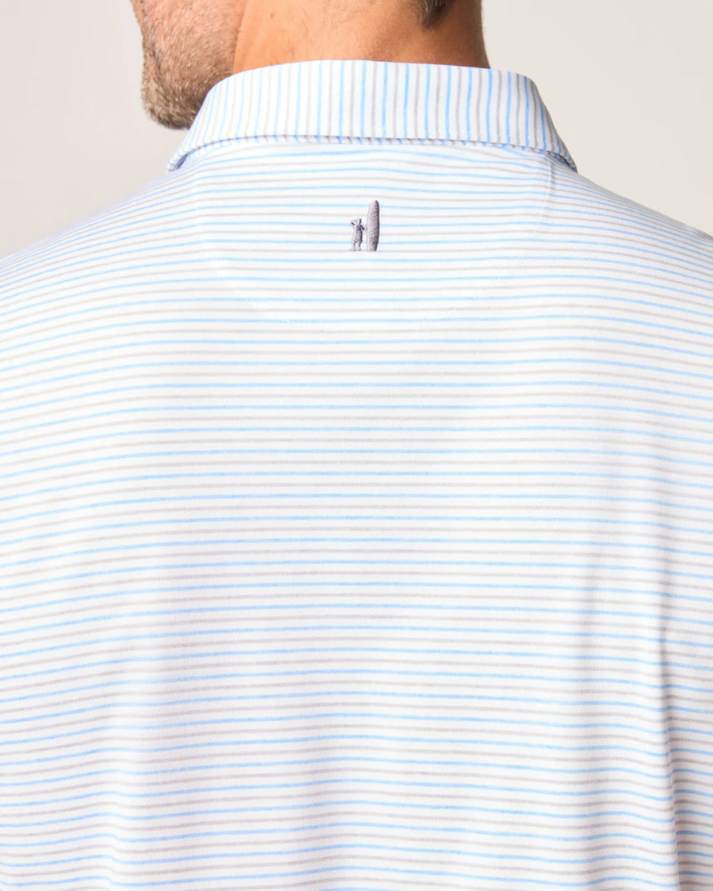 Johnnie-O Vik Striped Jersey Performance Polo: Seal