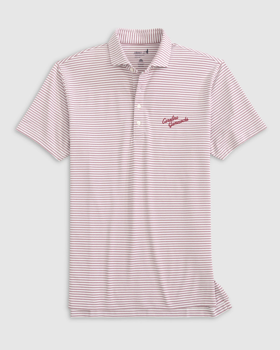 Johnnie-O South Carolina Stetsons Striped Performance Mesh Polo - Vault Logo: Maroon
