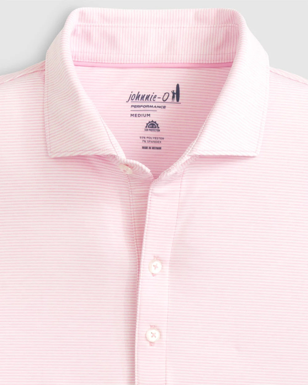 Johnnie-O Lyndon Striped Jersey Performance Polo: Bahama Mama