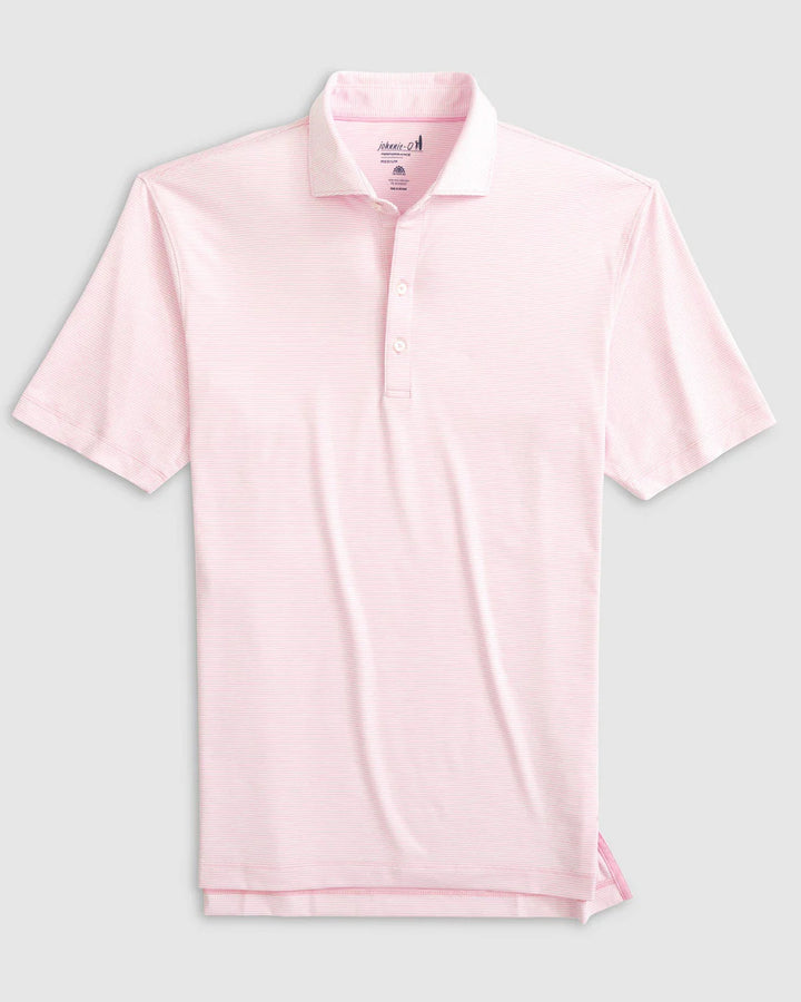 Johnnie-O Lyndon Striped Jersey Performance Polo: Bahama Mama