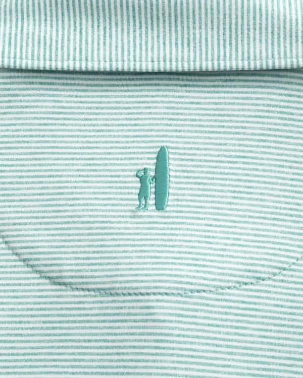 Johnnie-O Lyndon Striped Jersey Performance Polo:  Green Grass
