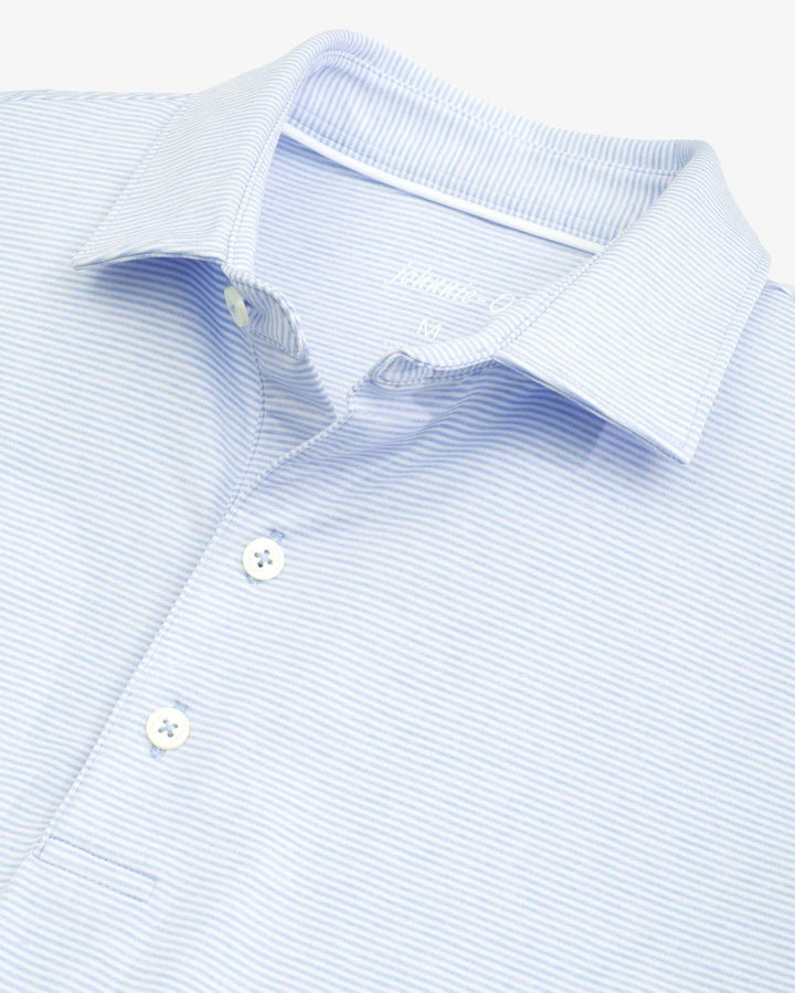 Johnnie-O Birdie PREP-FORMANCE Jersey Polo - Lyndon Stripe - Gulf Blue