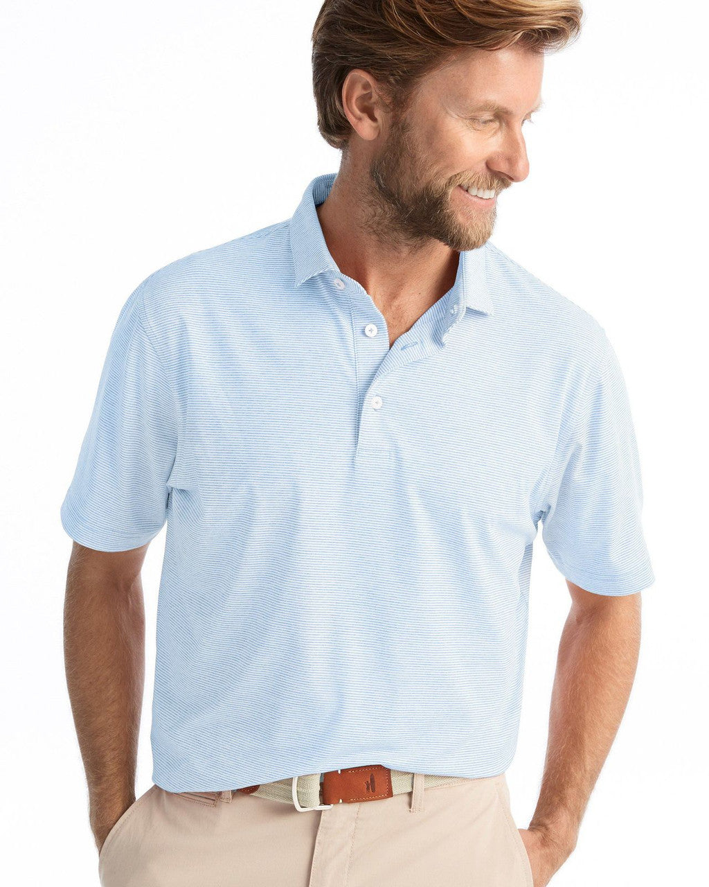 Johnnie-O Birdie PREP-FORMANCE Jersey Polo - Lyndon Stripe - Gulf Blue