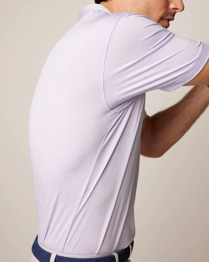 Johnnie-O Lyndon Striped Jersey Performance Polo: Tulip