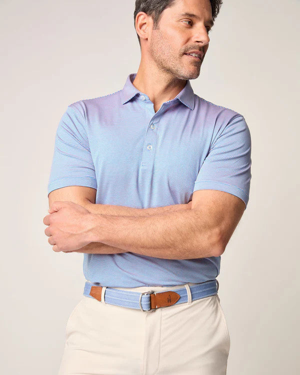 Johnnie-O Lyndon Striped Jersey Performance Polo:  Victory