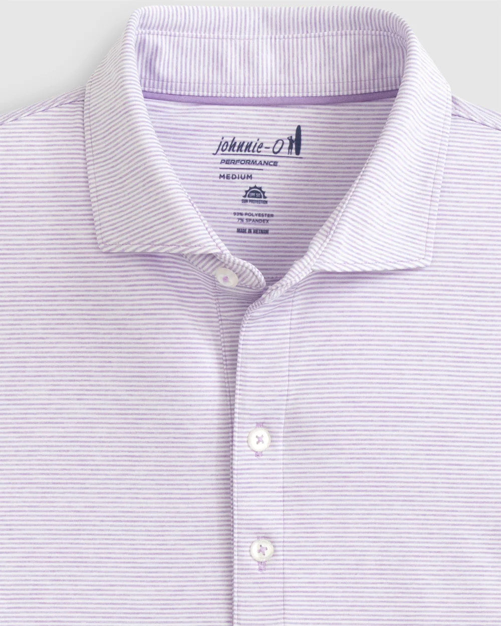Johnnie-O Lyndon Striped Jersey Performance Polo: Tulip