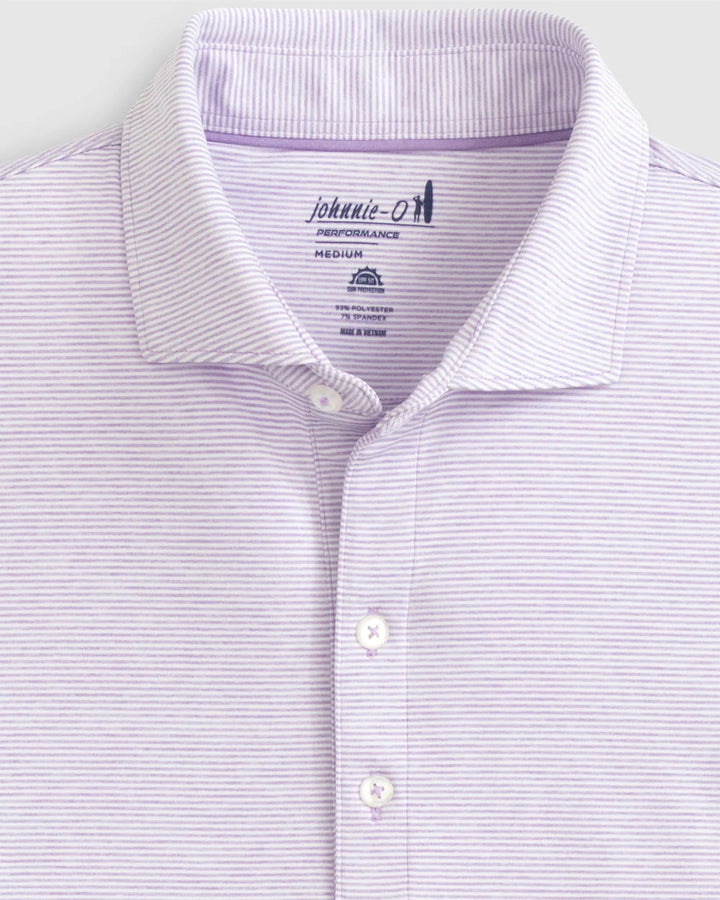 Johnnie-O Lyndon Striped Jersey Performance Polo: Tulip