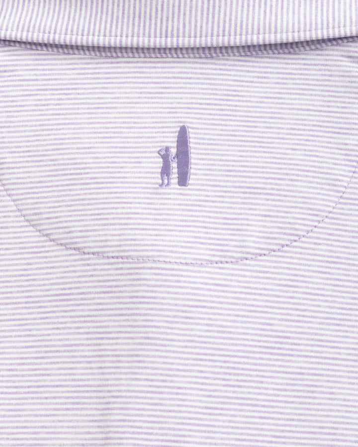Johnnie-O Lyndon Striped Jersey Performance Polo: Tulip