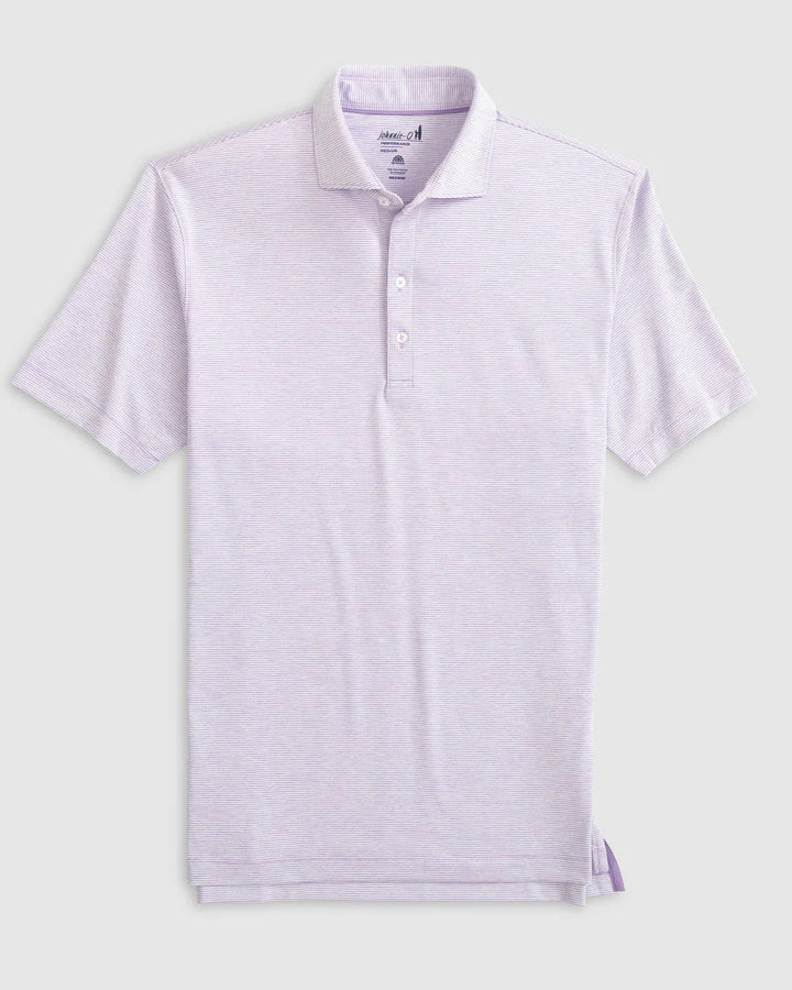 Johnnie-O Lyndon Striped Jersey Performance Polo: Tulip