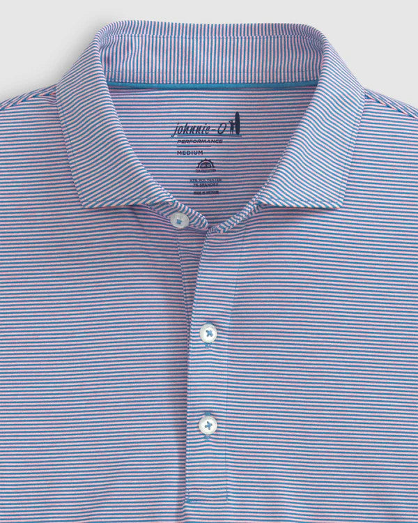Johnnie-O Lyndon Striped Jersey Performance Polo:  Victory