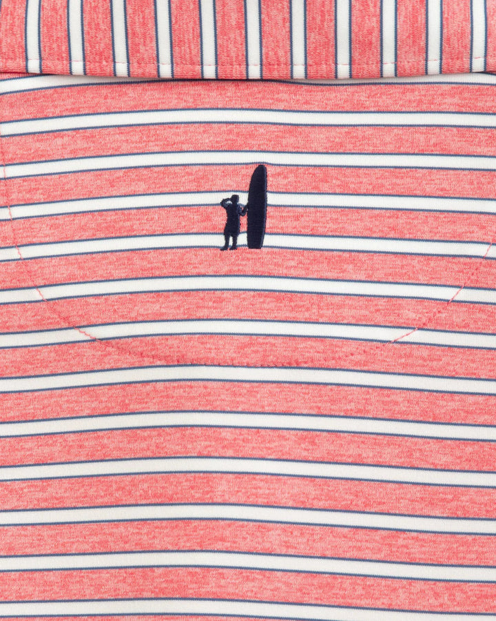 Johnnie-O Thorton Striped Jersey Performance Polo: Sun Kissed