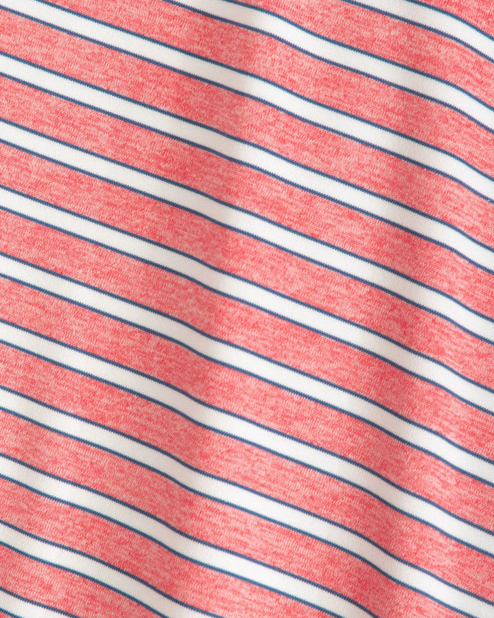 Johnnie-O Thorton Striped Jersey Performance Polo: Sun Kissed