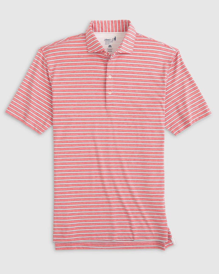 Johnnie-O Thorton Striped Jersey Performance Polo: Sun Kissed