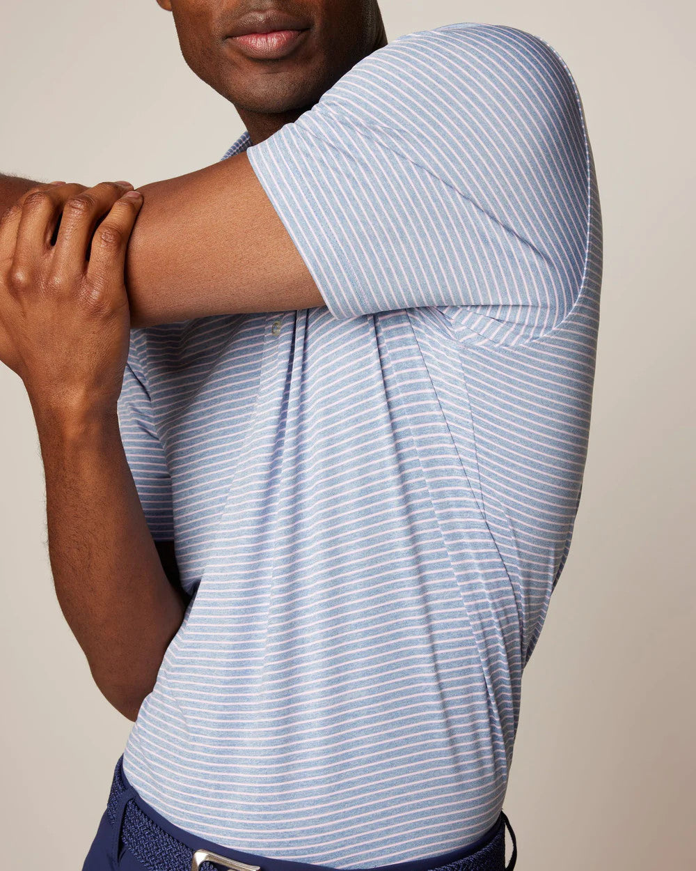 Johnnie-O Michael Striped Jersey Performance Polo: Monsoon