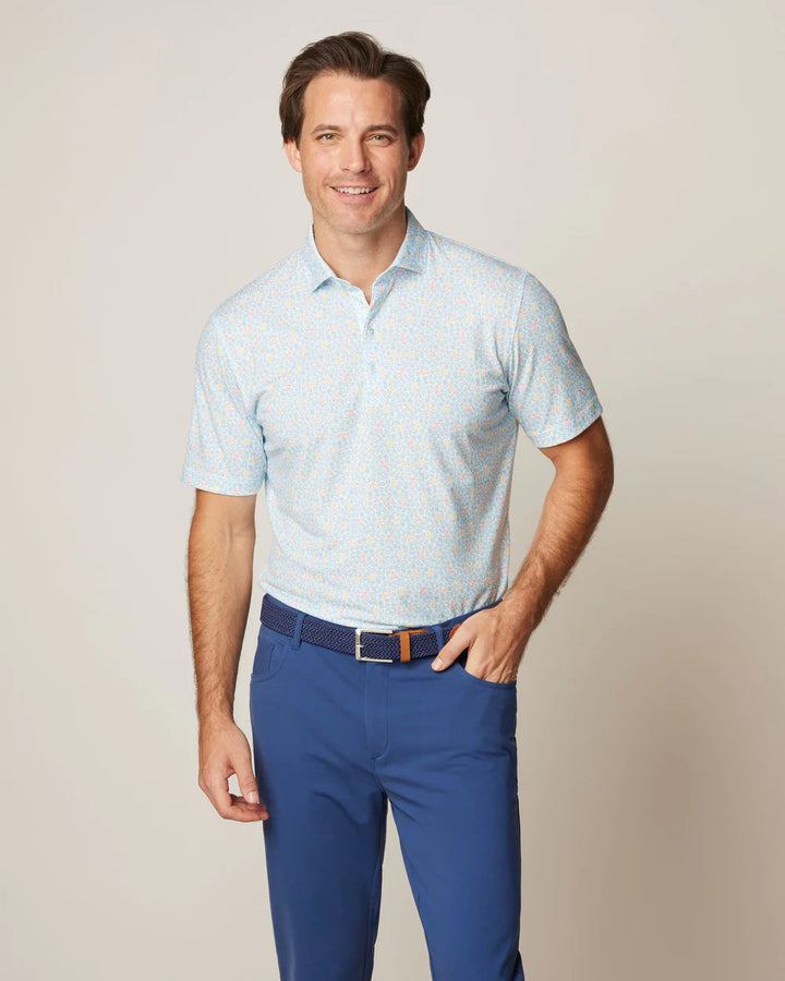 Johnnie-O Briley Printed Top Shelf Performance Polo: Malibu
