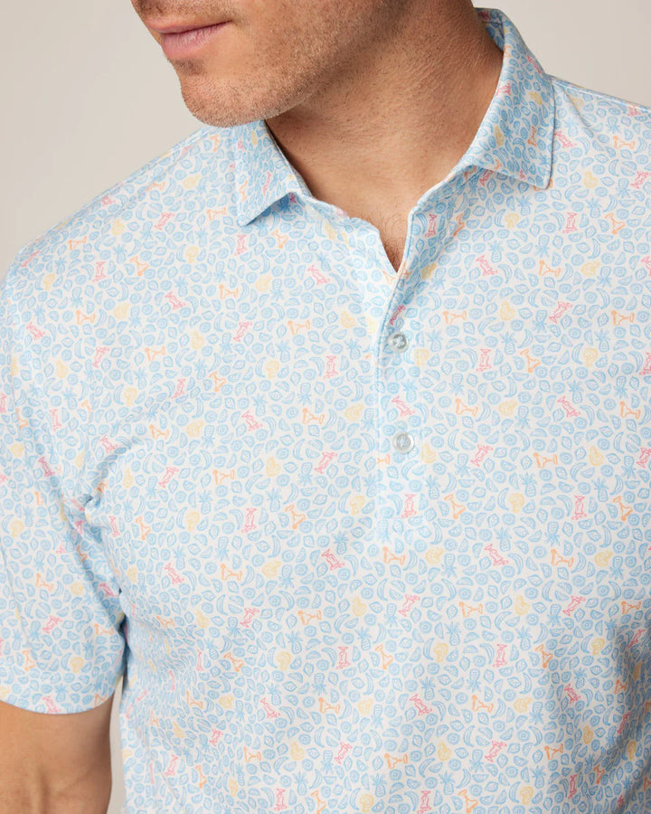 Johnnie-O Briley Printed Top Shelf Performance Polo: Malibu