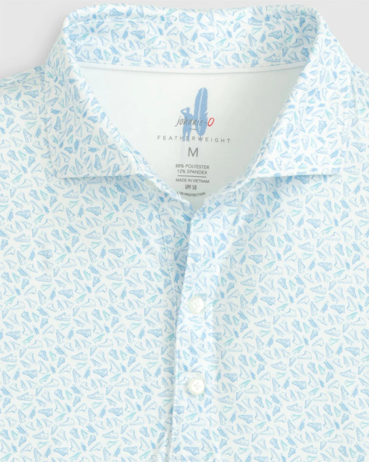 Johnnie-O Sneaks Printed Featherweight Performance Polo: Maliblu