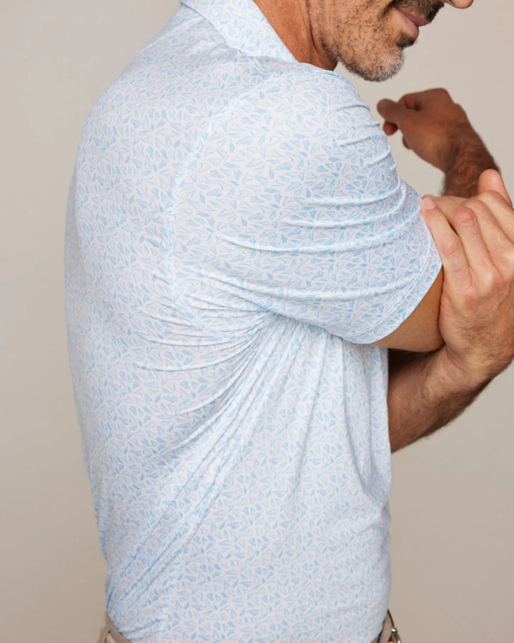Johnnie-O Sneaks Printed Featherweight Performance Polo: Maliblu