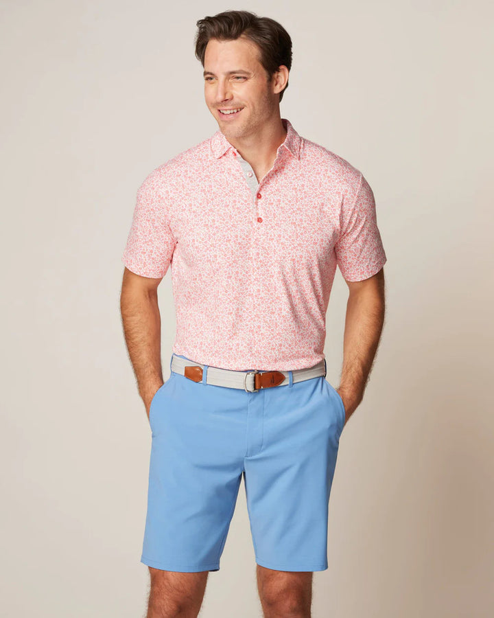 Johnnie-O Pederson Printed Linxter Cotton Performance Polo: Sun Kissed