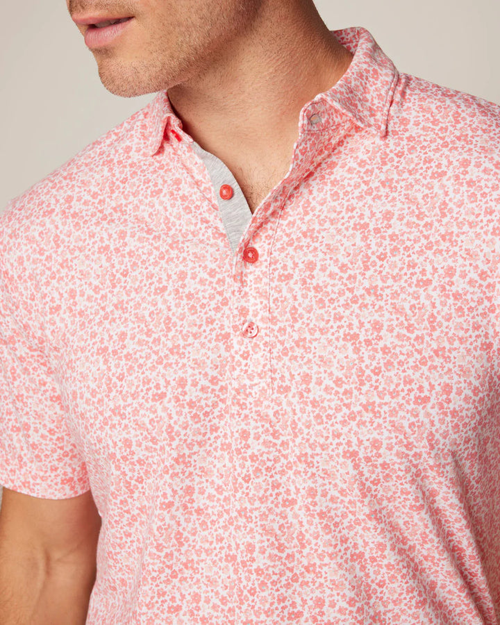 Johnnie-O Pederson Printed Linxter Cotton Performance Polo: Sun Kissed