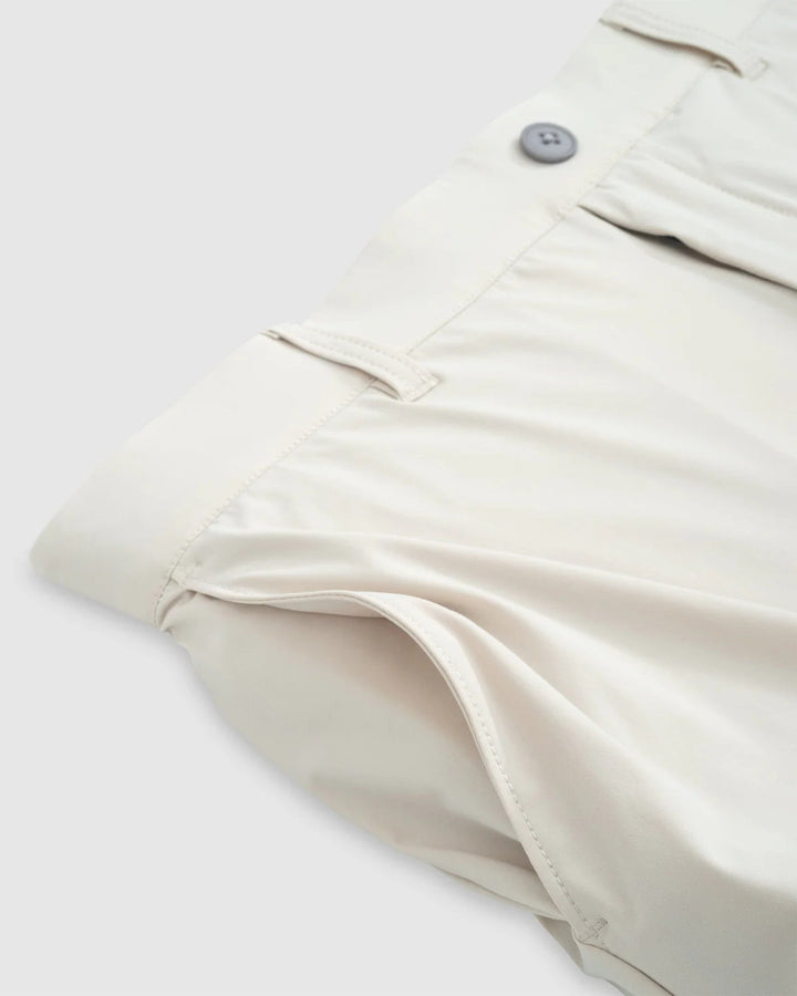 Johnnie-O Fusion Performance Elastic Waist Shorts: Stone