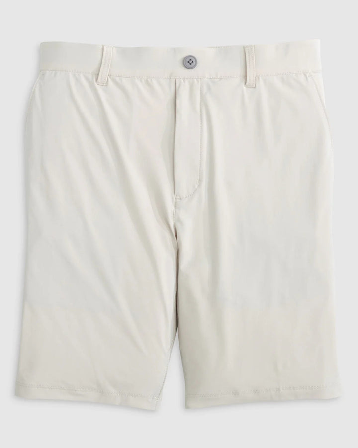 Johnnie-O Fusion Performance Elastic Waist Shorts: Stone